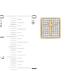 Thumbnail Image 3 of 1/2 CT. T.W. Diamond Cross Square Stud Earrings in 14K Gold