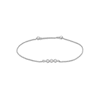 Thumbnail Image 0 of 1/10 CT. T.W. Diamond Three Stone Bolo Bracelet in Sterling Silver - 9.5"