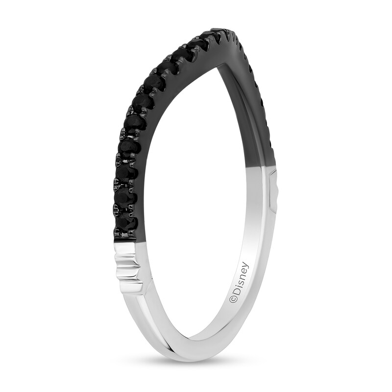 Main Image 2 of Enchanted Disney Villains 1/5 CT. T.W. Black Diamond Contour Anniversary Band in 14K White Gold