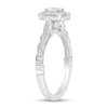 Thumbnail Image 1 of Enchanted Disney Cinderella 3/4 CT. T.W. Princess-Cut Diamond Frame Scallop Shank Engagement Ring in 14K White Gold