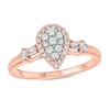 Thumbnail Image 1 of 1/3 CT. T.W. Multi-Diamond Pear-Frame Engagement Ring in 10K Rose Gold