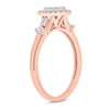 Thumbnail Image 2 of 1/3 CT. T.W. Multi-Diamond Pear-Frame Engagement Ring in 10K Rose Gold