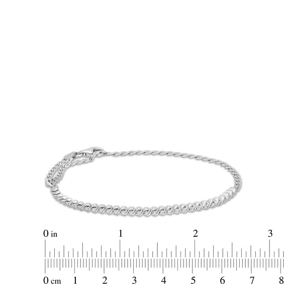 1/6 CT. T.w. Diamond Curb Chain Bracelet in Sterling Silver - 9"