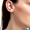 Thumbnail Image 2 of 1/10 CT. T.W. Diamond "XO" Mismatch Stud Earrings in Sterling Silver