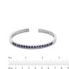 Thumbnail Image 1 of Blue Lab-Created Sapphire Open Bangle in Sterling Silver