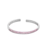Thumbnail Image 1 of Pink Lab-Created Sapphire Open Bangle in Sterling Silver