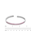 Thumbnail Image 2 of Pink Lab-Created Sapphire Open Bangle in Sterling Silver