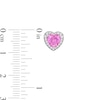 Thumbnail Image 4 of Heart-Shaped Pink and White Lab-Created Sapphire Frame Pendant, Ring and Stud Earrings Set in Sterling Silver - Size 7