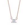 Thumbnail Image 1 of 1/3 CT. Certified Emerald-Cut Lab-Grown Diamond Sideways Solitaire Necklace in 14K Rose Gold (F/SI2)