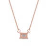 Thumbnail Image 3 of 1/3 CT. Certified Emerald-Cut Lab-Grown Diamond Sideways Solitaire Necklace in 14K Rose Gold (F/SI2)