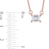 Thumbnail Image 4 of 1/3 CT. Certified Emerald-Cut Lab-Grown Diamond Sideways Solitaire Necklace in 14K Rose Gold (F/SI2)