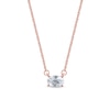 Thumbnail Image 1 of 1/3 CT. Certified Oval Lab-Grown Diamond Sideways Solitaire Necklace in 14K Rose Gold (F/SI2)
