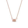 Thumbnail Image 3 of 1/3 CT. Certified Oval Lab-Grown Diamond Sideways Solitaire Necklace in 14K Rose Gold (F/SI2)
