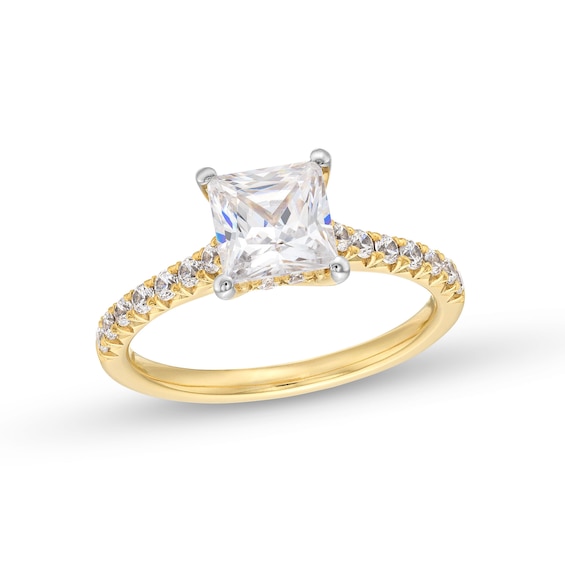 1-7/8 CT. Certified Princess-Cut Lab-Grown Diamond Engagement Ring in 14K Gold (F/Vs2)