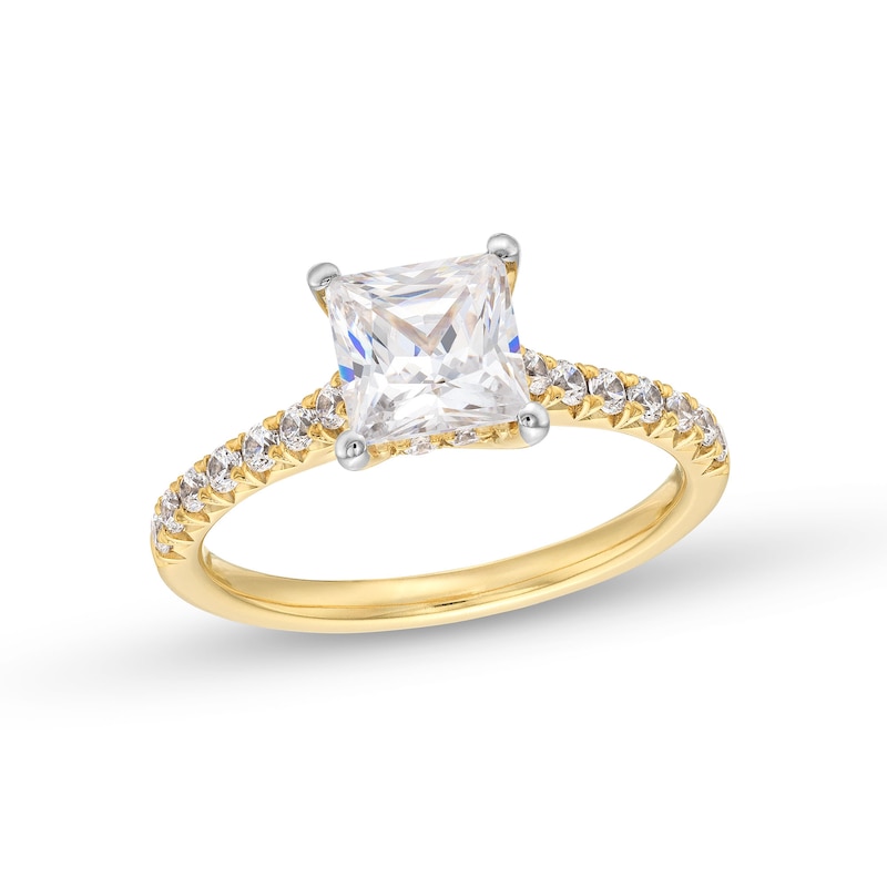 1-7/8 CT. Certified Princess-Cut Lab-Created Diamond Engagement Ring in 14K Gold (F/VS2)