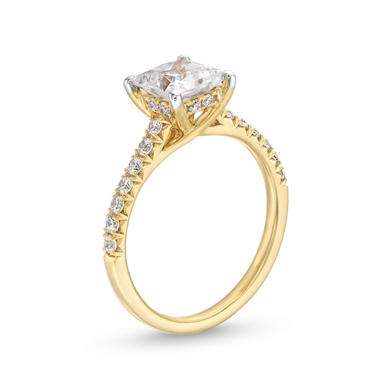 1-7/8 CT. Certified Princess-Cut Lab-Grown Diamond Engagement Ring in 14K Gold (F/Vs2)