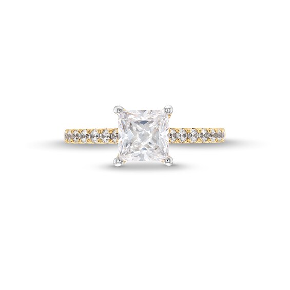 1-7/8 CT. Certified Princess-Cut Lab-Grown Diamond Engagement Ring in 14K Gold (F/Vs2)