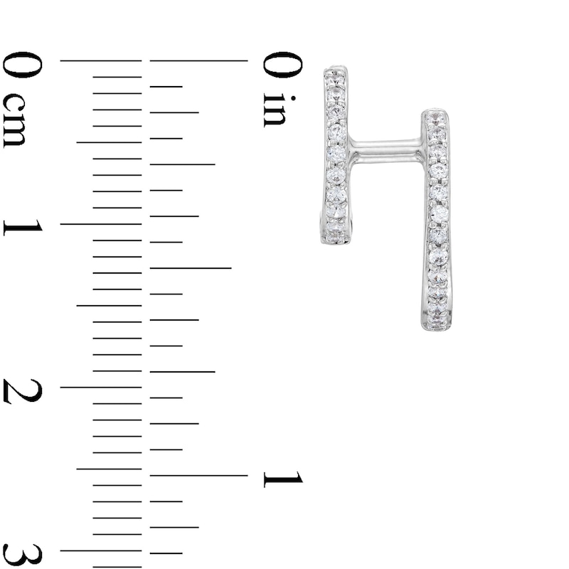 Main Image 3 of 1/3 CT. T.W. Diamond Double Hoops in 10K White Gold
