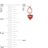 Thumbnail Image 2 of 4.0mm Heart-Shaped Garnet and Diamond Accent Ichthus Drop Earrings in 10K Rose Gold