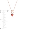 Thumbnail Image 3 of 5.0mm Heart-Shaped Garnet and Diamond Accent Ichthus Drop Pendant in 10K Rose Gold