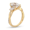 Thumbnail Image 3 of 4 CT. T.W. Certified Pear-Shaped and Half-Moon Lab-Grown Diamond Three Stone Engagement Ring in 14K Gold (F/VS2)
