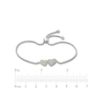 Thumbnail Image 2 of 1/4 CT. T.W. Lab-Created Multi-Diamond Double Heart Bolo Bracelet in Sterling Silver and 18K Gold Plate (I/SI2) - 8.75"