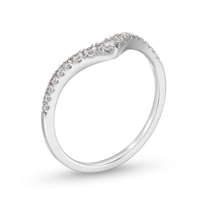 Main Image 3 of 1/4 CT. T.W. Diamond Graduated Chevron Anniversary Band in 14K White Gold