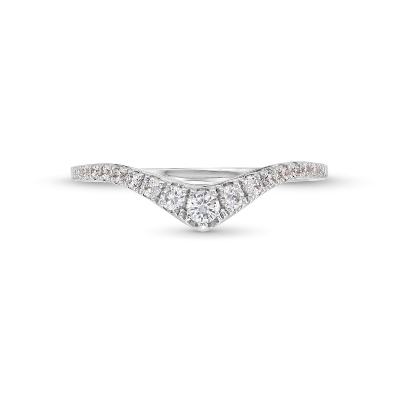 Main Image 4 of 1/4 CT. T.W. Diamond Graduated Chevron Anniversary Band in 14K White Gold