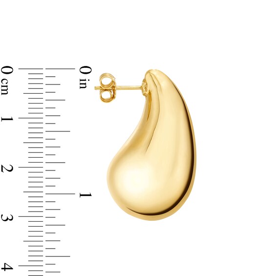 Sculpted Droplet Hoop Earrings in Hollow 14K Gold