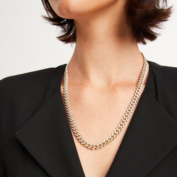 Zales x Alessi Domenico 6-3/8 CT. T.w. Diamond Miami Cuban Chain Necklace in 18K Gold - 22"