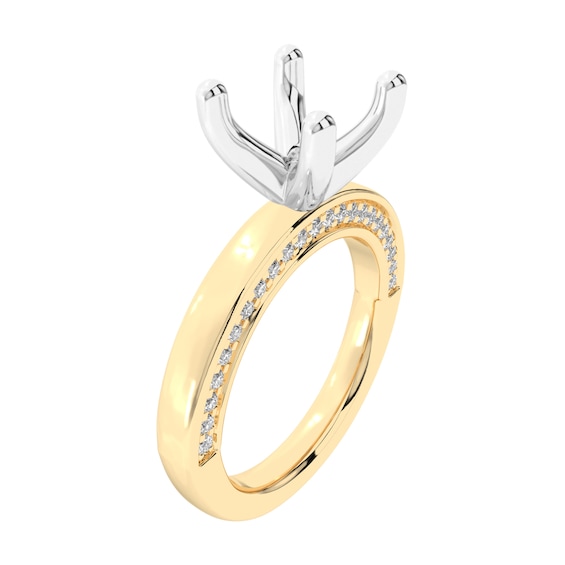 1/3 CT. T.w. Diamond Shank Four-Prong Solitaire Semi-Mount Setting in 14K Gold