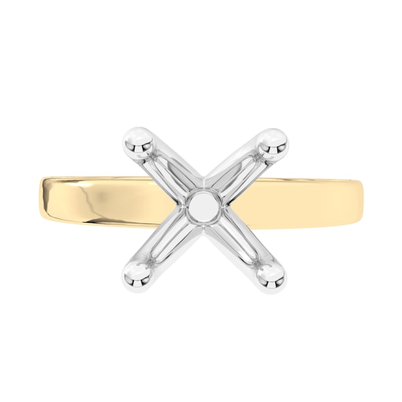 1/3 CT. T.w. Diamond Shank Four-Prong Solitaire Semi-Mount Setting in 14K Gold