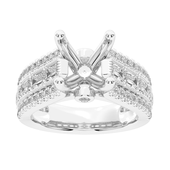 1-3/4 CT. T.w. Multi Certified Lab-Grown Diamond Semi-Mount Setting in 14K White Gold (F/Vs2)