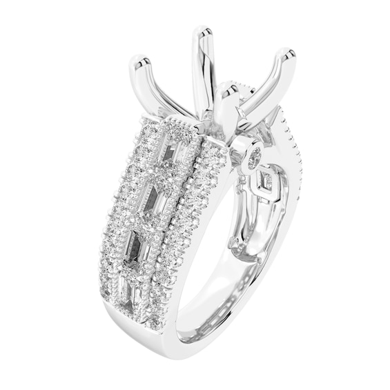 1-3/4 CT. T.w. Multi Certified Lab-Grown Diamond Semi-Mount Setting in 14K White Gold (F/Vs2)