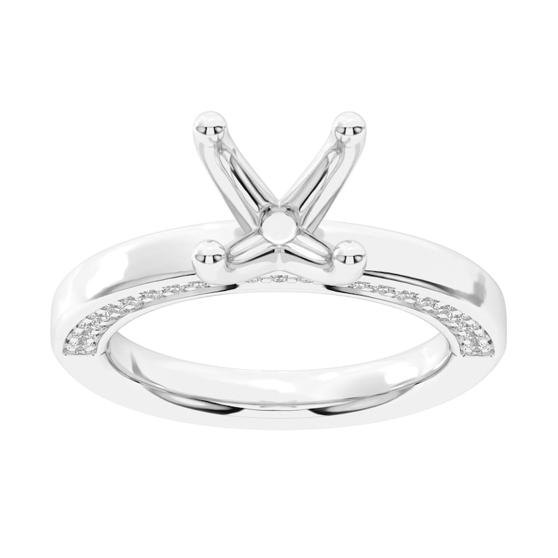 Main Image 1 of 1/3 CT. T.W. Diamond Shank Four-Prong Solitaire Semi-Mount Setting in 14K White Gold
