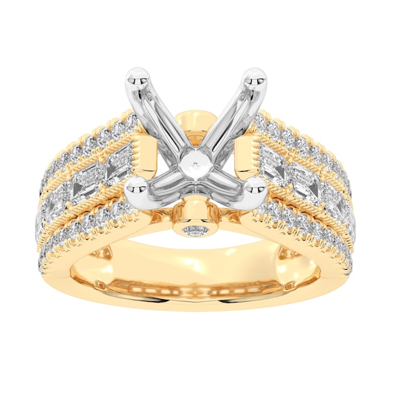 1-3/4 CT. T.w. Multi Certifed Lab-Grown Diamond Semi-Mount Setting in 14K Gold (F/Vs2)