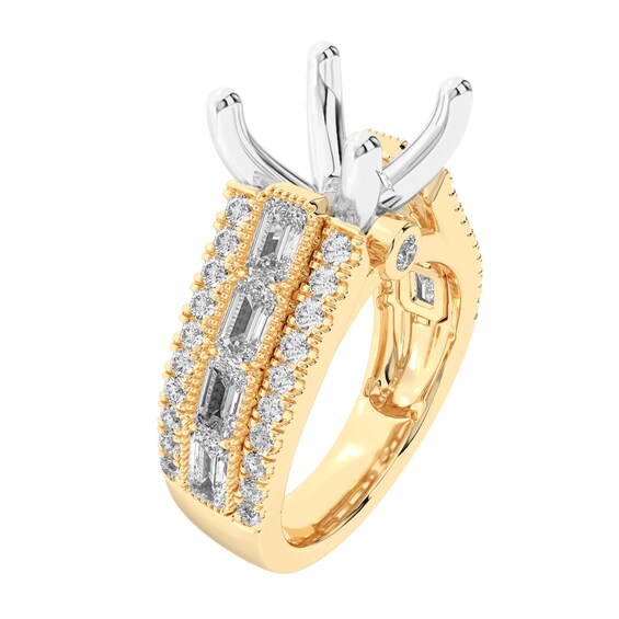 1-3/4 CT. T.w. Multi Certifed Lab-Grown Diamond Semi-Mount Setting in 14K Gold (F/Vs2)