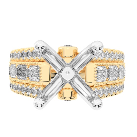 1-3/4 CT. T.w. Multi Certifed Lab-Grown Diamond Semi-Mount Setting in 14K Gold (F/Vs2)