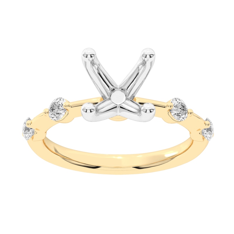 Main Image 1 of 1/4 CT. T.W. Diamond Station Semi-Mount Setting in 14K Gold