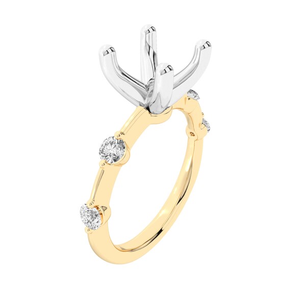 1/4 CT. T.w. Diamond Station Semi-Mount Setting in 14K Gold