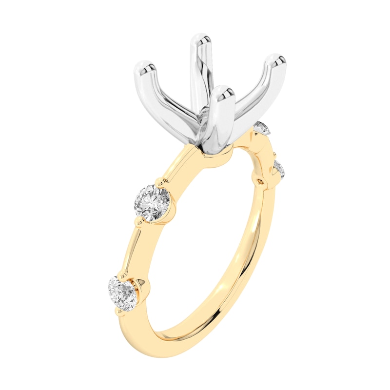 Main Image 2 of 1/4 CT. T.W. Diamond Station Semi-Mount Setting in 14K Gold