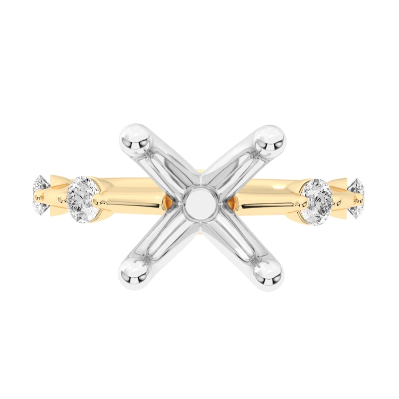 Main Image 3 of 1/4 CT. T.W. Diamond Station Semi-Mount Setting in 14K Gold