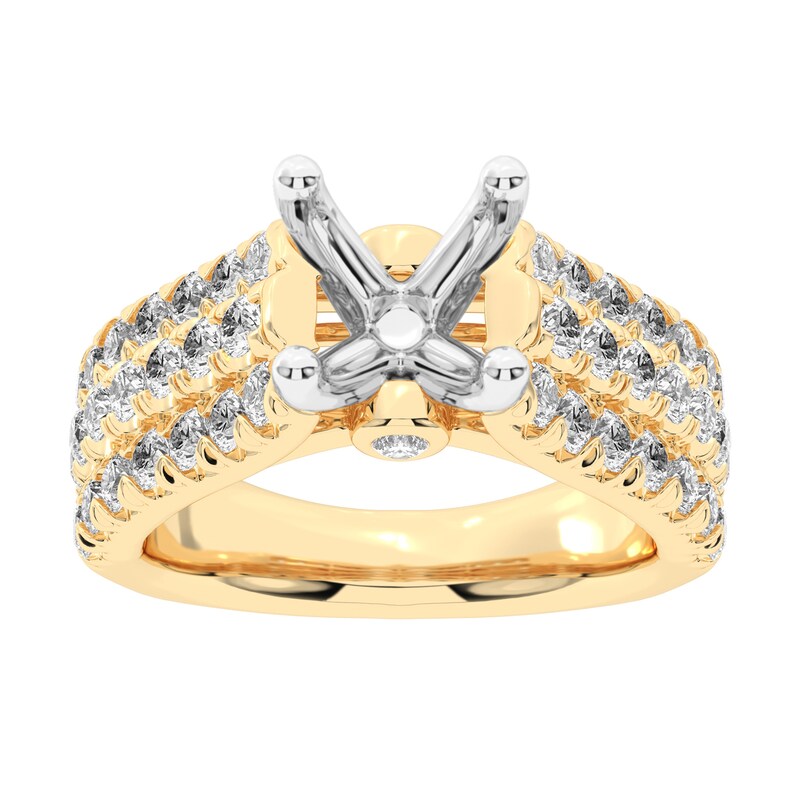 1-1/2 CT. T.W. Certified Lab-Created Diamond Multi-Row Semi Mount in 14K Gold (F/VS2)