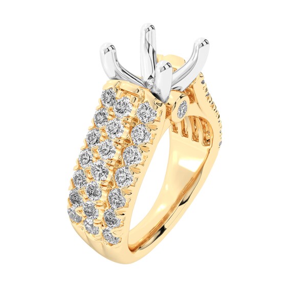 1-1/2 CT. T.w. Certified Lab-Grown Diamond Multi-Row Semi Mount in 14K Gold (F/Vs2)