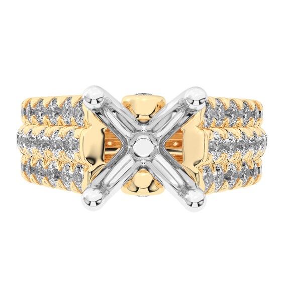 1-1/2 CT. T.w. Certified Lab-Grown Diamond Multi-Row Semi Mount in 14K Gold (F/Vs2)