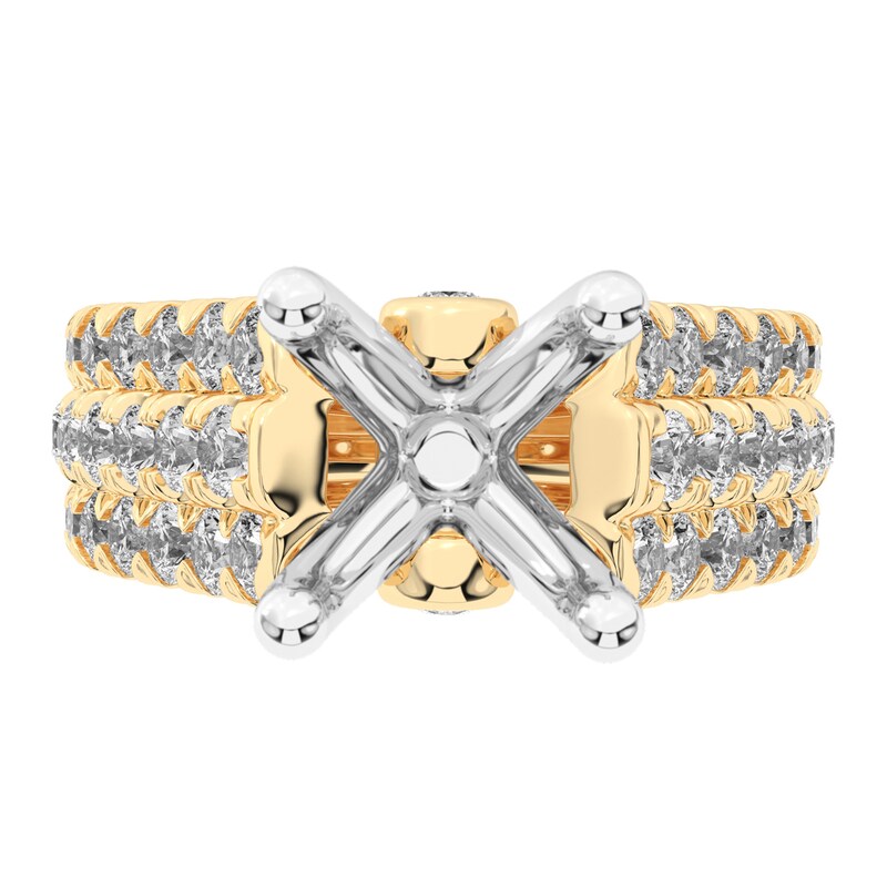 1-1/2 CT. T.W. Certified Lab-Created Diamond Multi-Row Semi Mount in 14K Gold (F/VS2)