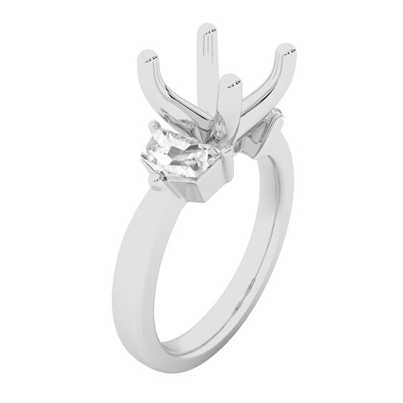 5/8 CT. T.w. Shield Certified Lab-Grown Diamond Semi Mount in 14K White Gold (F/Vs2)