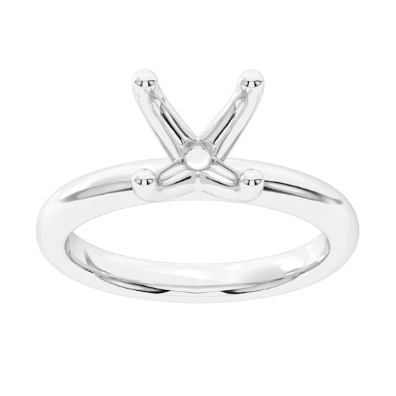 Classic Four-Prong Solitaire Semi-Mount Setting in 14K White Gold