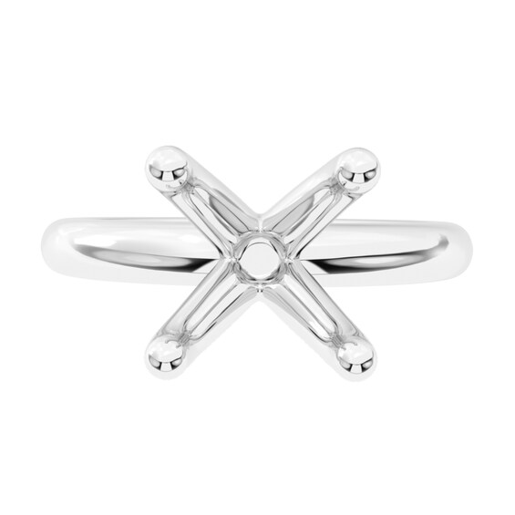 Classic Four-Prong Solitaire Semi-Mount Setting in 14K White Gold
