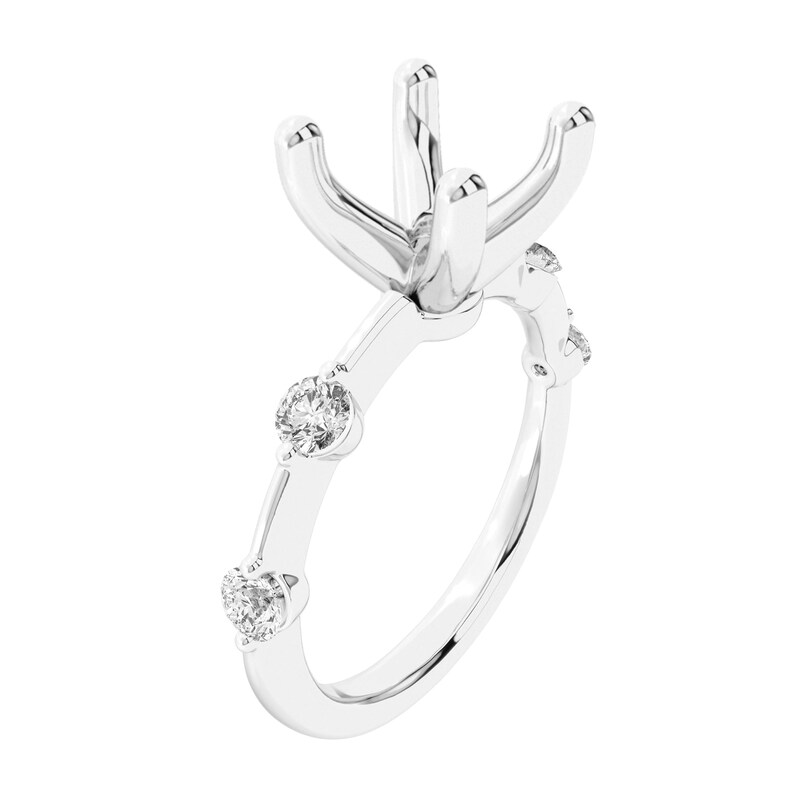 Main Image 2 of 1/4 CT. T.W. Diamond Station Semi-Mount Setting in 14K White Gold